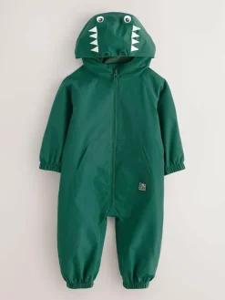 Next Green Crocodile Waterproof Fleece Lined Puddlesuit (3mths-7yrs)^BOY Baby Winter Clothing|Coats, Jackets & Pramsuits