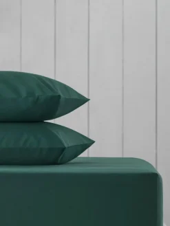 Online Next Green Dark Cotton Rich Deep Fitted Bed Sheet