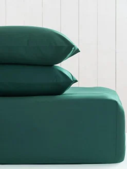 Next Green Dark Cotton Rich Extra Deep Fitted Bed Sheet