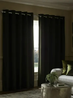 Online Next Green Dark Matte Velvet Blackout/Thermal Curtains