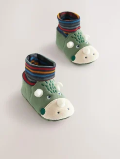 Discount Next Green Dinosaur Baby Sock Top Boot Shoes (0-18mths)