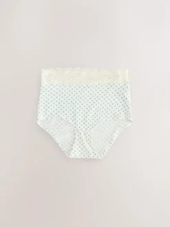 Sale Next Green Ditsy Floral Full Brief Cotton Lace Knickers 4 Pack