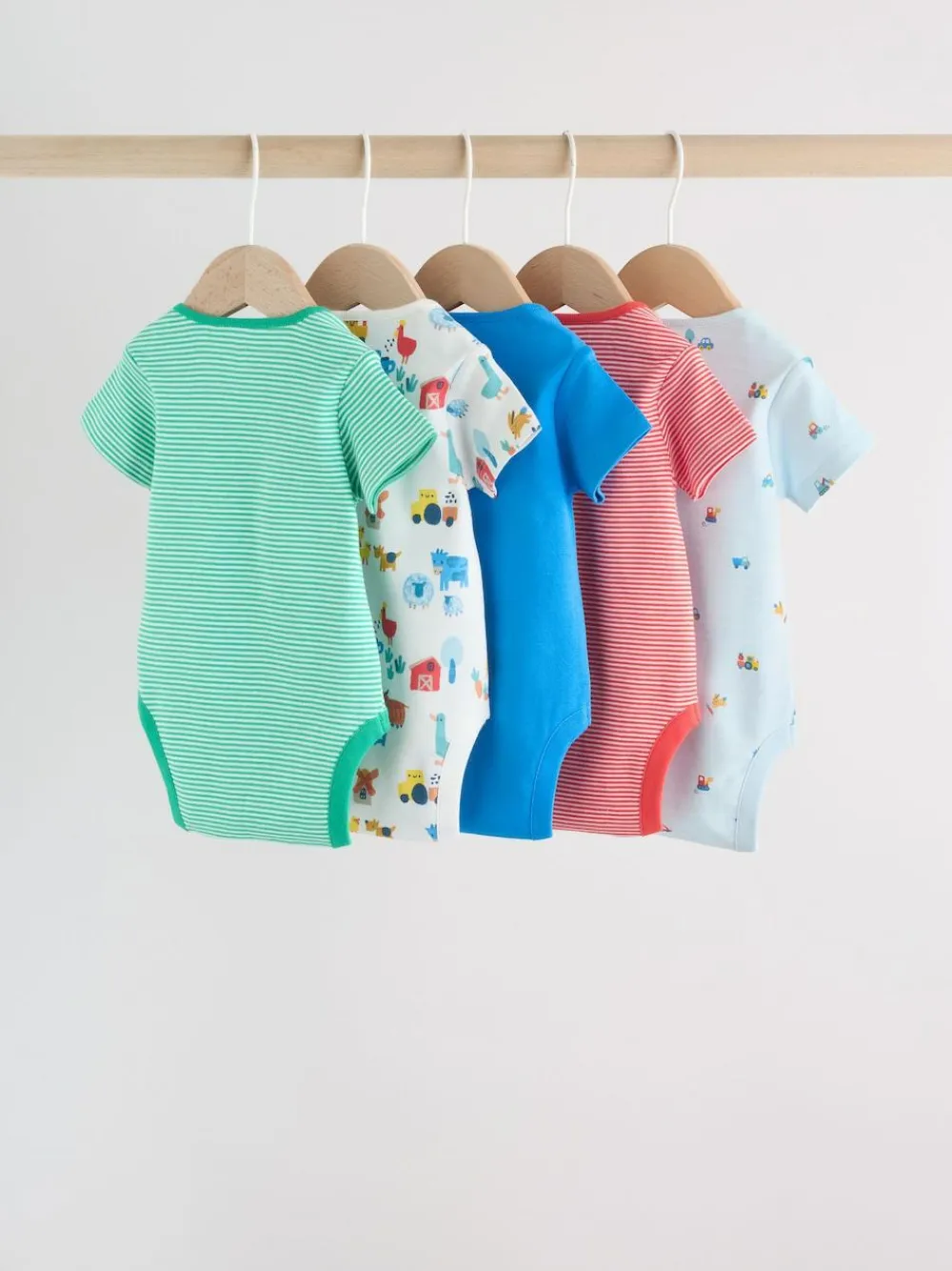 Outlet Next Green Farm 5 Pack Short Sleeve Baby Bodysuits