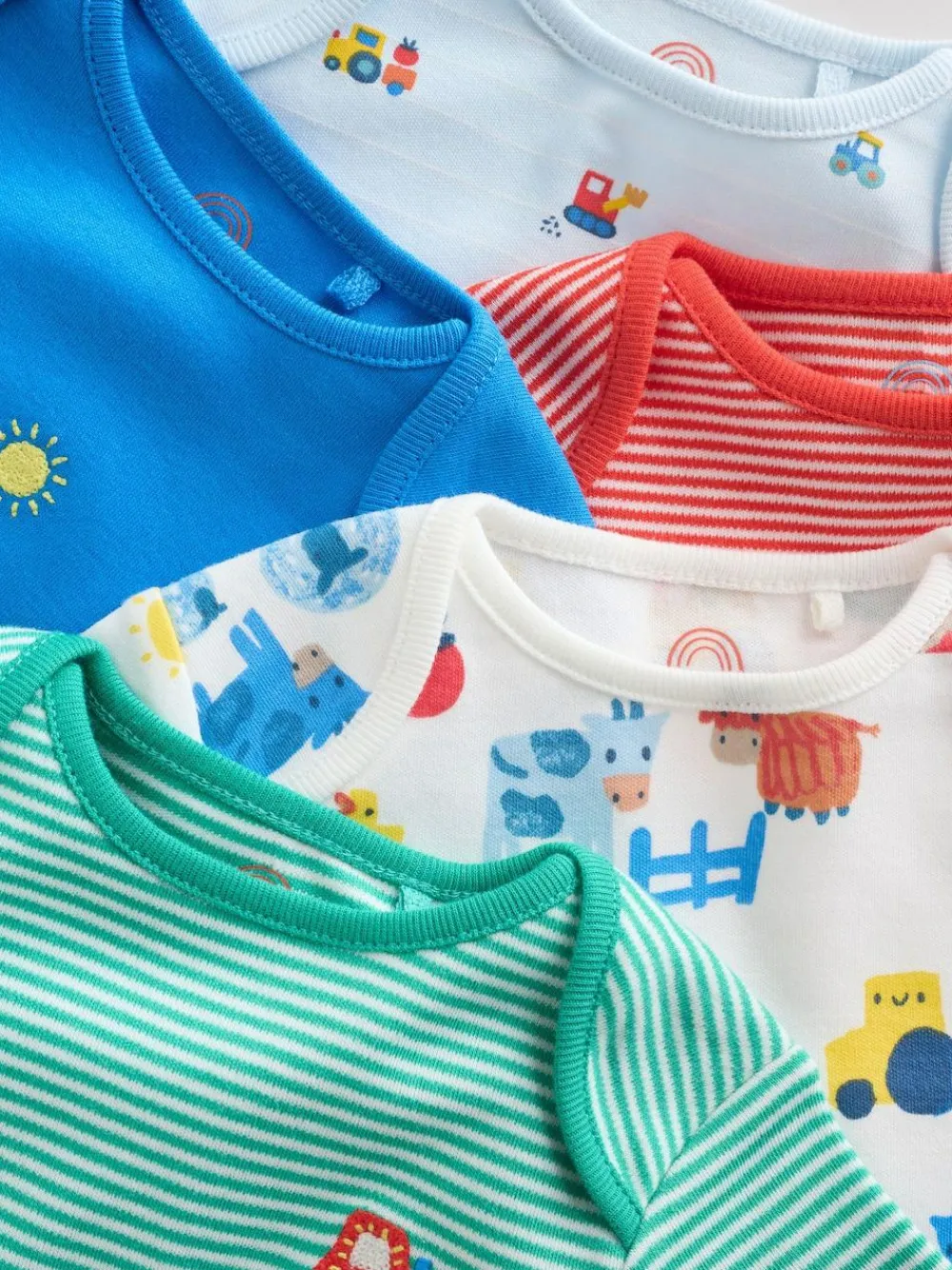 Outlet Next Green Farm 5 Pack Short Sleeve Baby Bodysuits