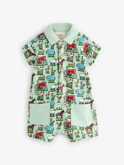 Sale Next 100% Cotton Cath Kidston Romper Green Farm Collared