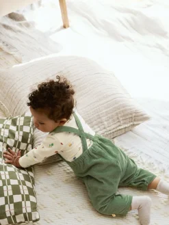 Next Green Farm Cord Dungarees and Bodysuit Set (0mths-2yrs)^BOY Rompers & Overalls|Dungarees