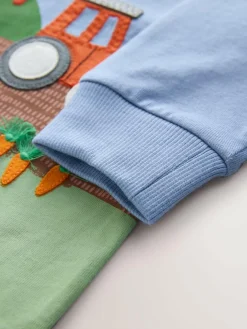 Best Next Green Farm Scene Long Sleeve Appliqué T-Shirt (3mths-7yrs)