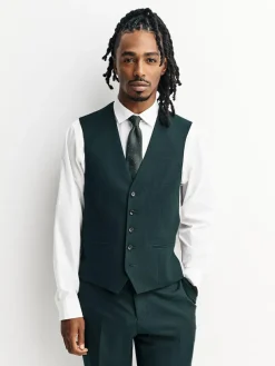 Next Green Flannel Suit Waistcoat^ Vests