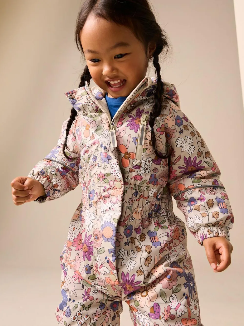 Sale Next Green Floral Character Waterproof Snowsuit (6mths-7yrs)