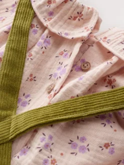 Next Green Floral Print Corduroy Dungarees Blouse and Tights Set (3mths-6yrs)^ Jumpsuits & Playsuits