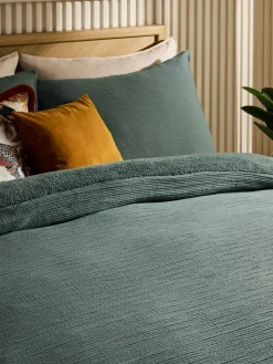 Next Fleece Crinkle Muslin Duvet Cover and Pillowcase Set^ Bedsets & Duvet Covers