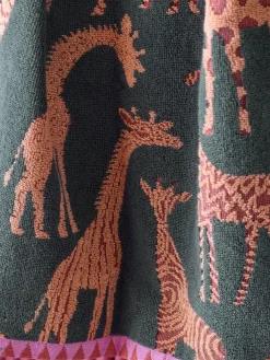 Next Green Giraffe Print 100% Cotton Towels^ Towels & Bathmats