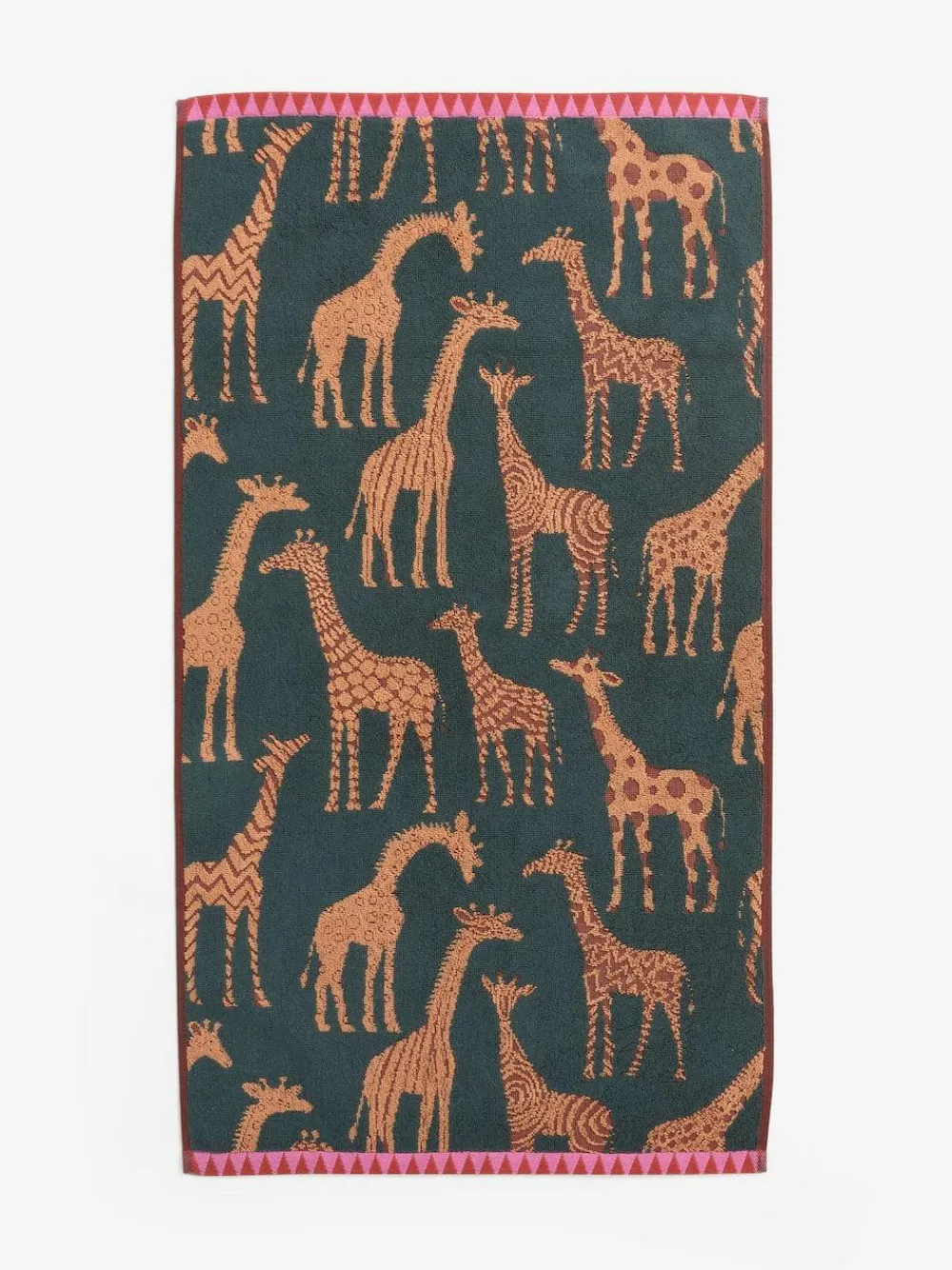 Next Green Giraffe Print 100% Cotton Towels^ Towels & Bathmats