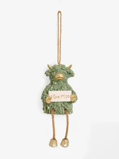 Next Green Hamish The Highland Cow I Love Moo Hanging Decoration^ Ornaments