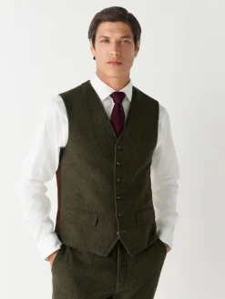 Discount Next Herringbone Wool Blend Suit Waistcoast Green