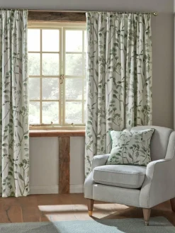 Next Isla Floral Print Pencil Pleat Blackout/Thermal Curtains^ Curtains & Blinds
