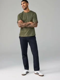 Next Green Khaki Regular Fit Essential Crew Neck Cotton T-Shirt^ Loungewear