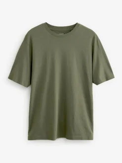 Next Green Khaki Regular Fit Essential Crew Neck Cotton T-Shirt^ Loungewear