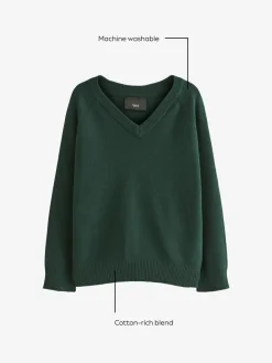 Clearance Next Green Knitted V-Neck School Jumper (3-16yrs)