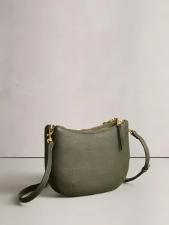 New Next Leather Scoop Cross-Body Bag Green