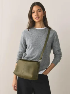 Sale Next Green Leather Slouchy Cross-Body Bag