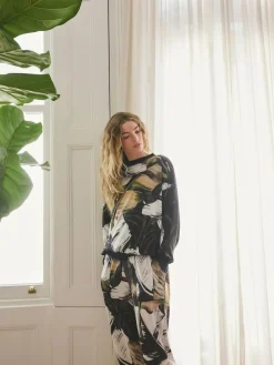 Next Green Leaves Cosy Long Sleeve Pyjamas^Women Pyjamas|All Night & Lounge