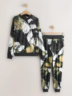 Next Green Leaves Cosy Long Sleeve Pyjamas^Women Pyjamas|All Night & Lounge