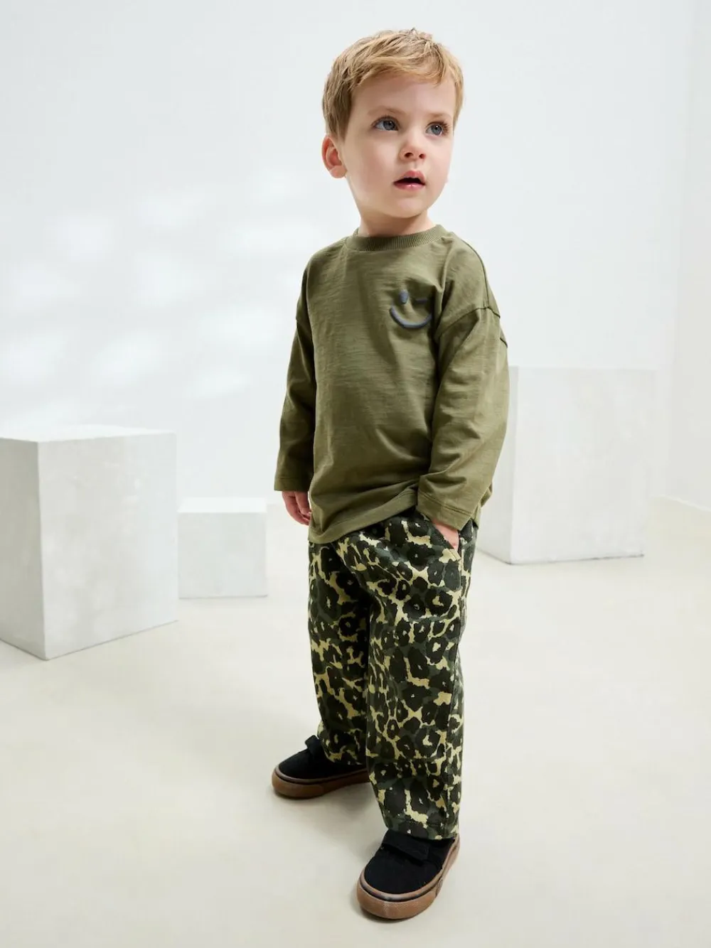 Hot Next Green Leopard Print Printed Pull On Wide Trousers (3mths-7yrs)