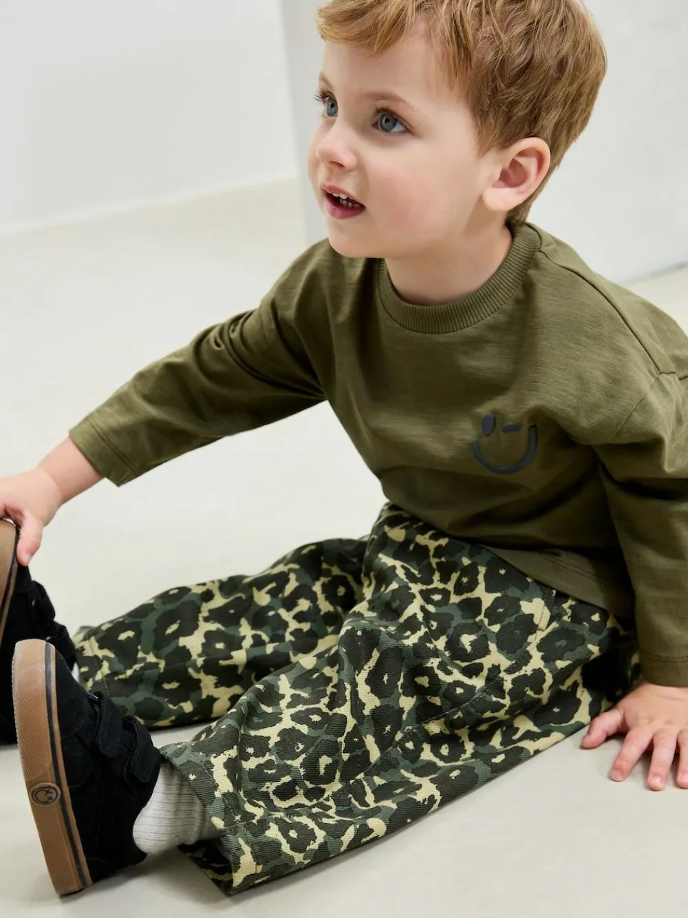 Hot Next Green Leopard Print Printed Pull On Wide Trousers (3mths-7yrs)