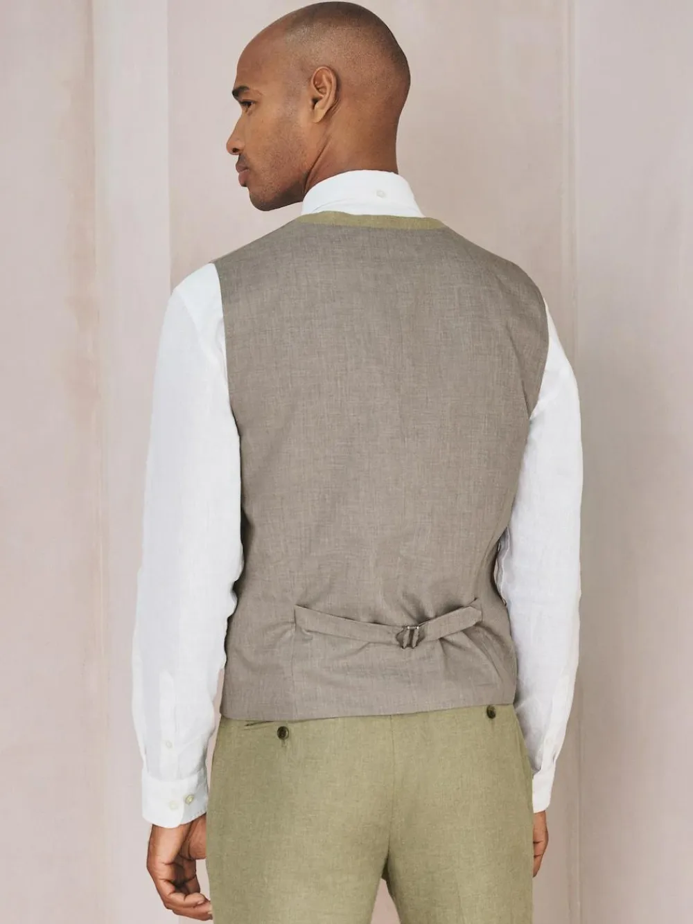 Next Linen Blend Texture Suit Waistcoat^ Vests