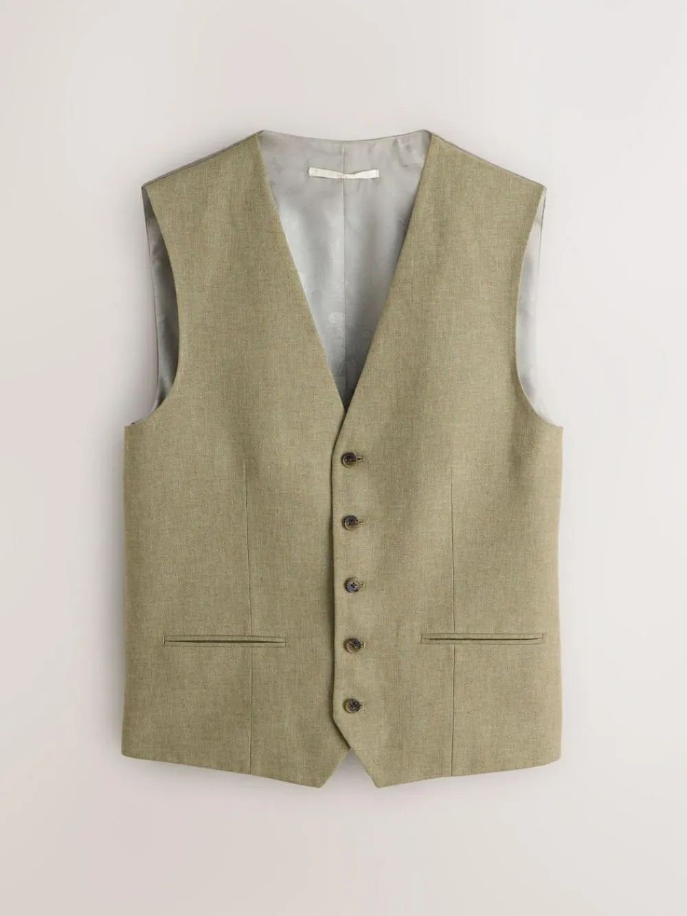 Next Linen Blend Texture Suit Waistcoat^ Vests