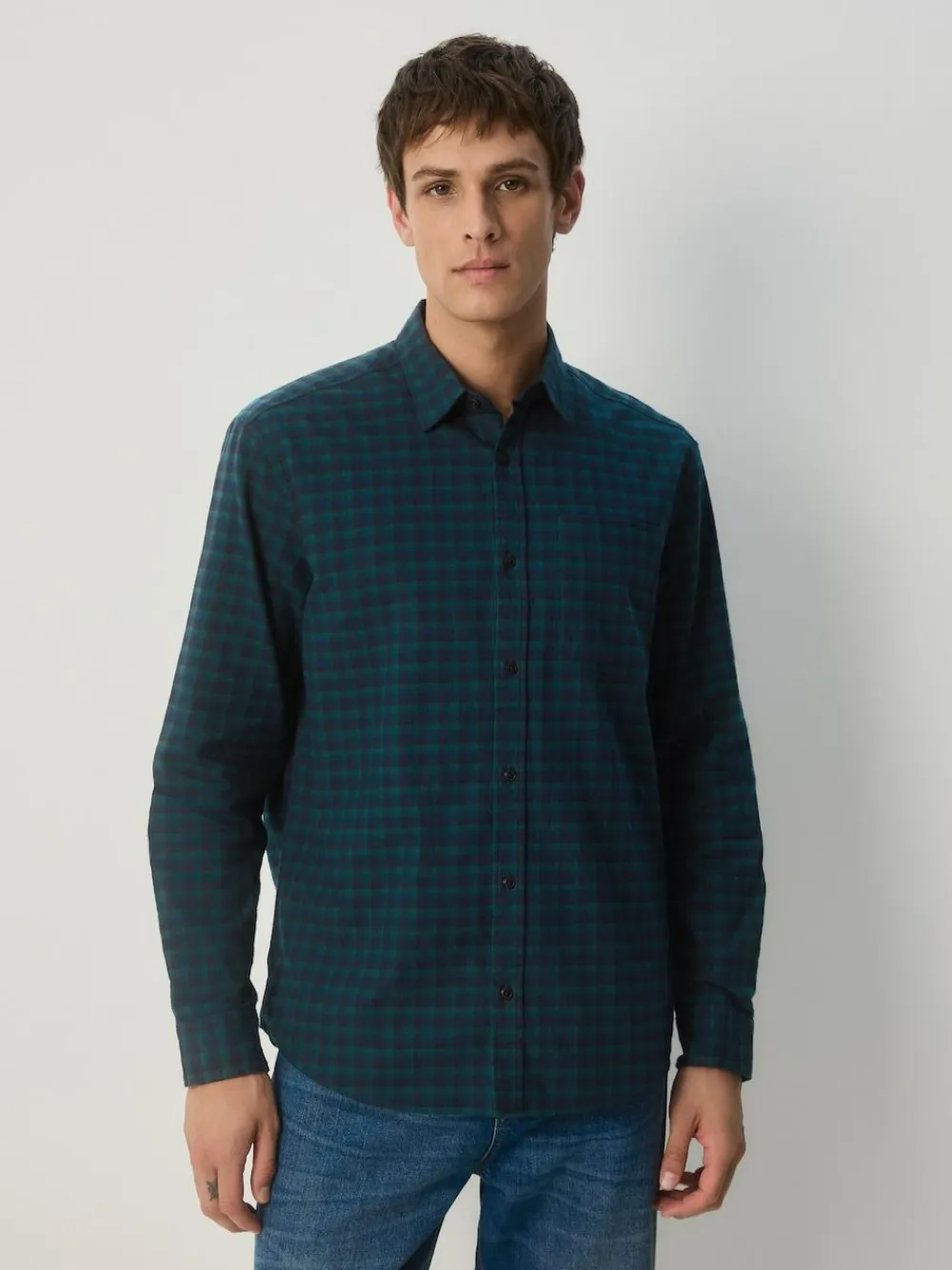 Next Green Long Sleeve Check Shirt^ Shirts