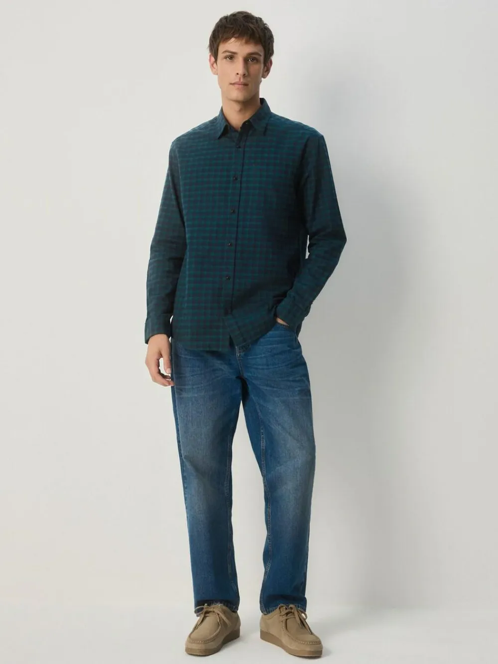 Next Green Long Sleeve Check Shirt^ Shirts