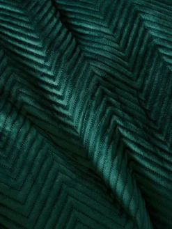 Hot Next Madison Quilted Velvet Duvet Cover and Pillowcase Set Green