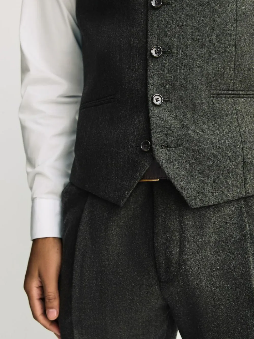 Hot Next Merino Wool Blend Suit Waistcoat Green