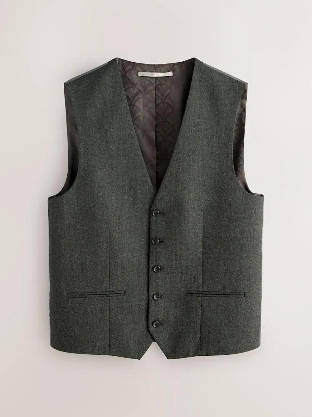 Hot Next Merino Wool Blend Suit Waistcoat Green
