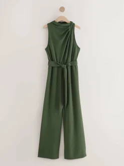 Outlet Next Occasion Cowl Neck Sleeveless Jersey Jumpsuit Green