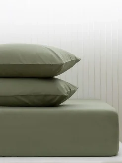 Next Green Olive Cotton Rich Deep Fitted Bed Sheet^ Bedsheets & Pillow Cases