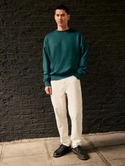 Online Next Oversized Heavyweight Cotton Rich Crew Neck Sweatshirt Green