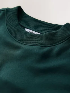 Online Next Oversized Heavyweight Cotton Rich Crew Neck Sweatshirt Green