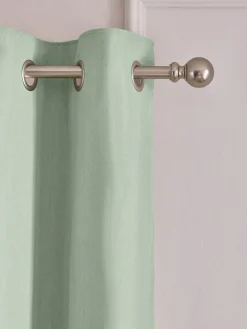 Best Next Green Pale Sage Blackout/Thermal Cotton Eyelet Curtains