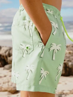 Best Next Green Palm Tree Printed Swim Shorts (3-16yrs)