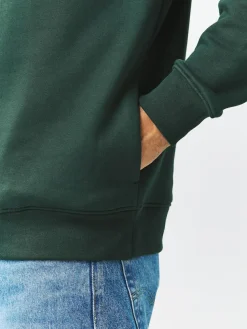 Next Green Quarter Zip Cotton Rich Jersey Sweatshirt^ Nightwear|Sweatshirts & Hoodies