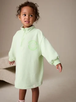 Best Next Quarter Zip Sweat Dress (3mths-7yrs) Green