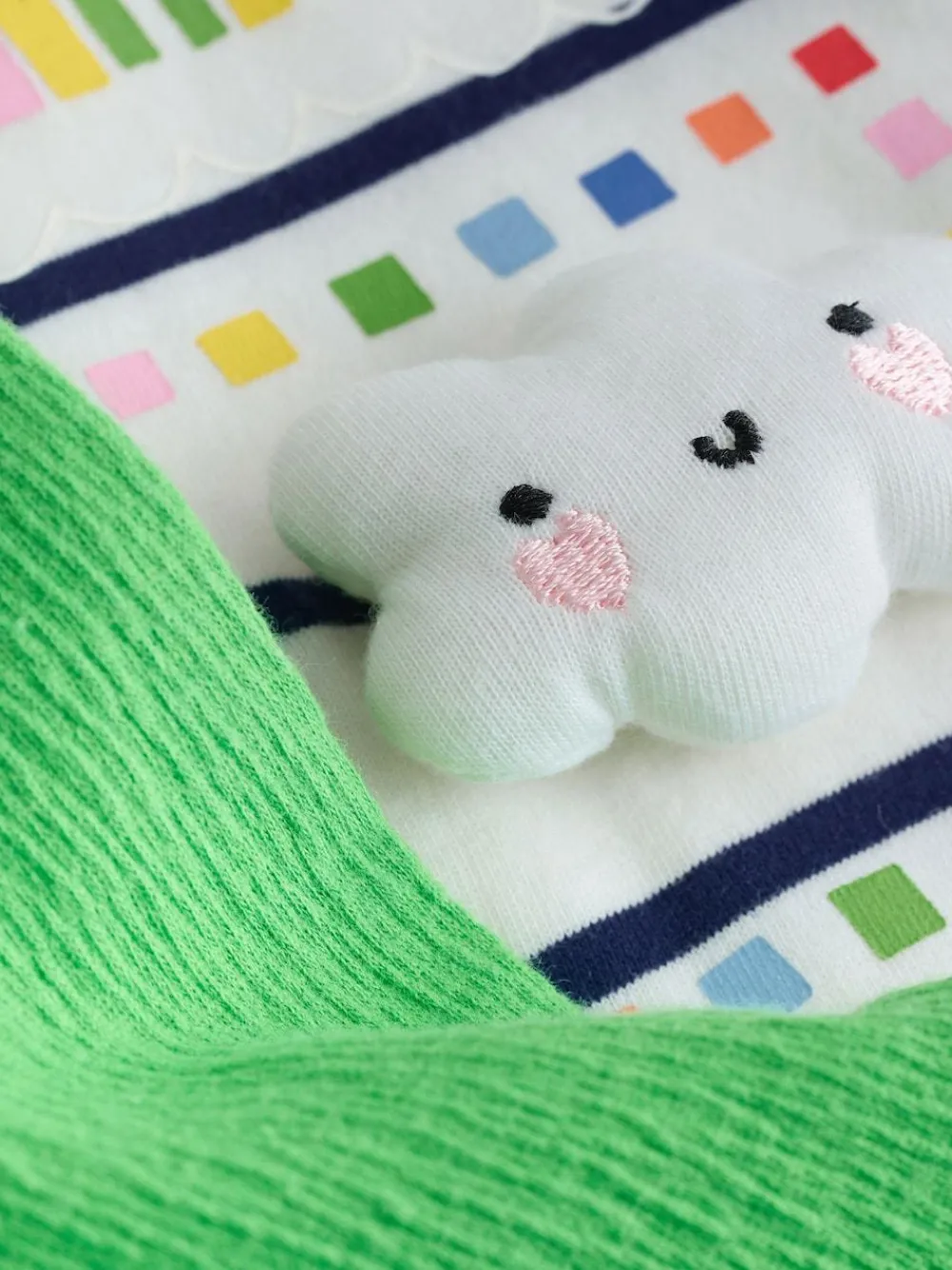 Online Next Green Rainbow Short Sleeve Top and Barrel Trousers Set (3mths-7yrs)