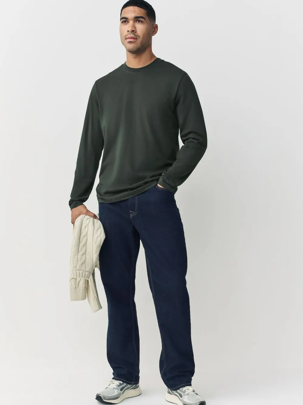 Outlet Next Green Regular Fit Long Sleeve Crew Neck T-Shirt