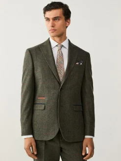 Next Green Regular Fit Nova Fides Italian Wool Blend Trimmed Check Suit Jacket^ Blazers & Formal Jackets|Occasionwear