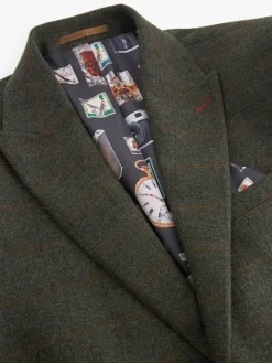 Next Green Regular Fit Nova Fides Italian Wool Blend Trimmed Check Suit Jacket^ Blazers & Formal Jackets|Occasionwear