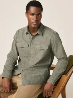 Next Regular Fit Textured Waffle Long Sleeve Shirt^ Shirts