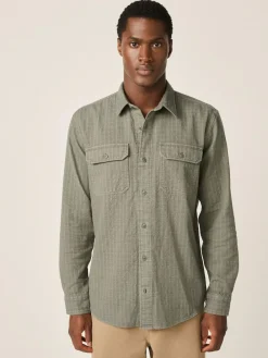 Next Regular Fit Textured Waffle Long Sleeve Shirt^ Shirts